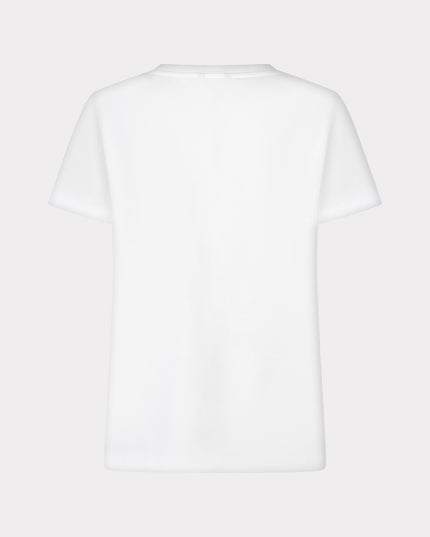 EsQualo “Palm” Embroidered T-Shirt - Off White/Sand