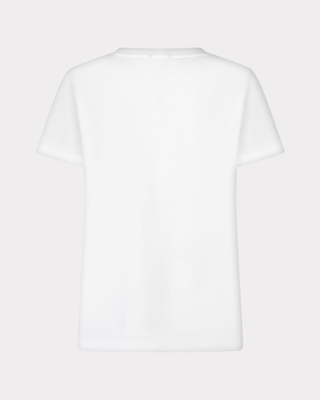EsQualo “Palm” Embroidered T-Shirt - Off White/Sand