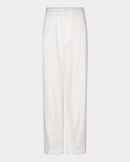 EsQualo Striped Linen Trouser - Off White/Sand