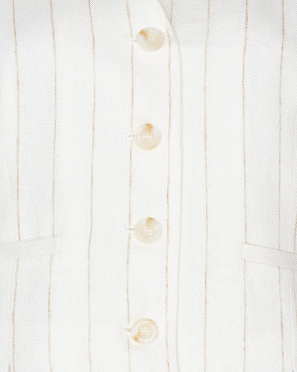 EsQualo Linen Waistcoat - Off White/Sand