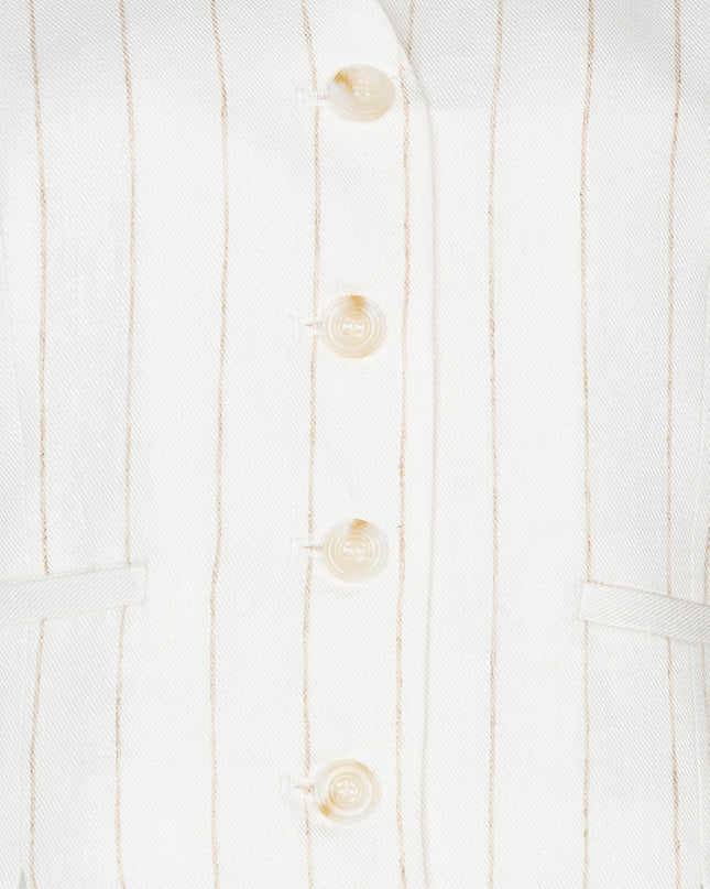 EsQualo Linen Waistcoat - Off White/Sand