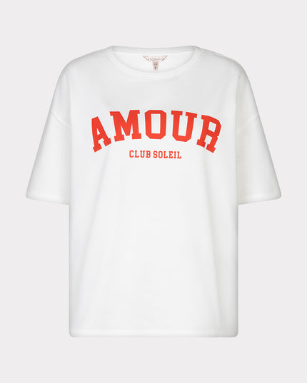 EsQualo “Amour” Terry T-Shirt - Off White/Red