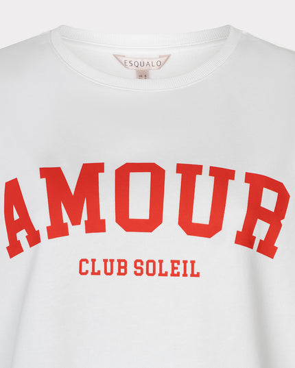 EsQualo “Amour” Terry T-Shirt - Off White/Red