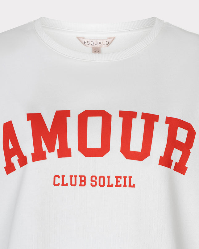 EsQualo “Amour” Terry T-Shirt - Off White/Red