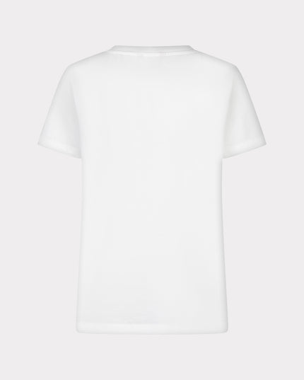 EsQualo “Soleil” Beaded T-Shirt - Off White/Green