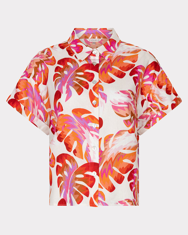 EsQualo “Wonders” Short Sleeve Shirt - Leaf Print