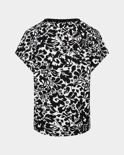 EsQualo “Golden” V-Neck Top - Black/White