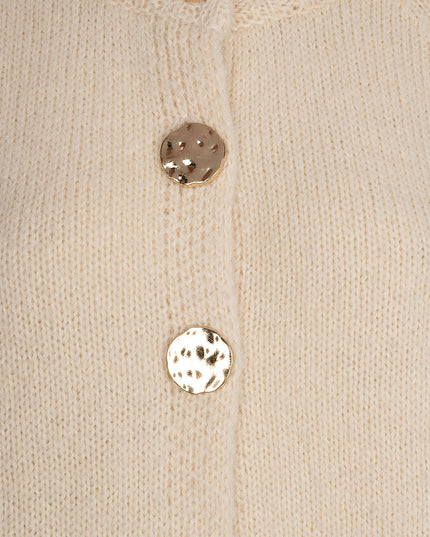 Buttoned Poncho Sweater - Biscuit