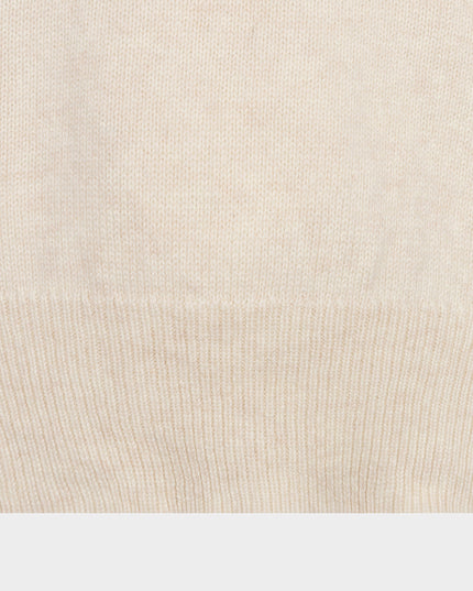 Short Sleeve Cashmere Blend Raglan Sweater - Biscuit