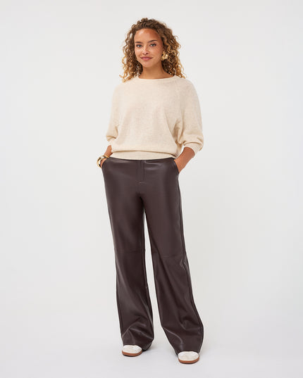 Short Sleeve Cashmere Blend Raglan Sweater - Biscuit