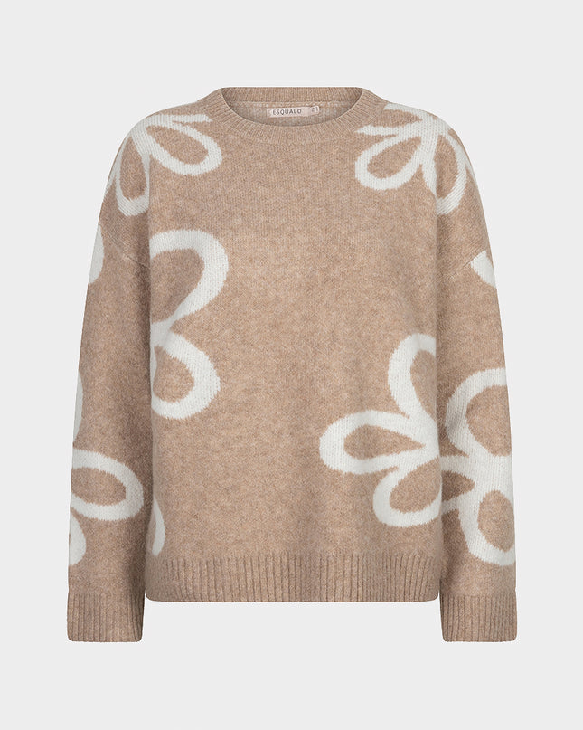 Intarsia Sweater - Sand Melange