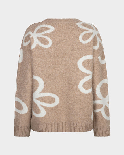 Intarsia Sweater - Sand Melange