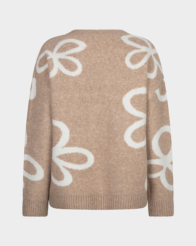 Intarsia Sweater - Sand Melange