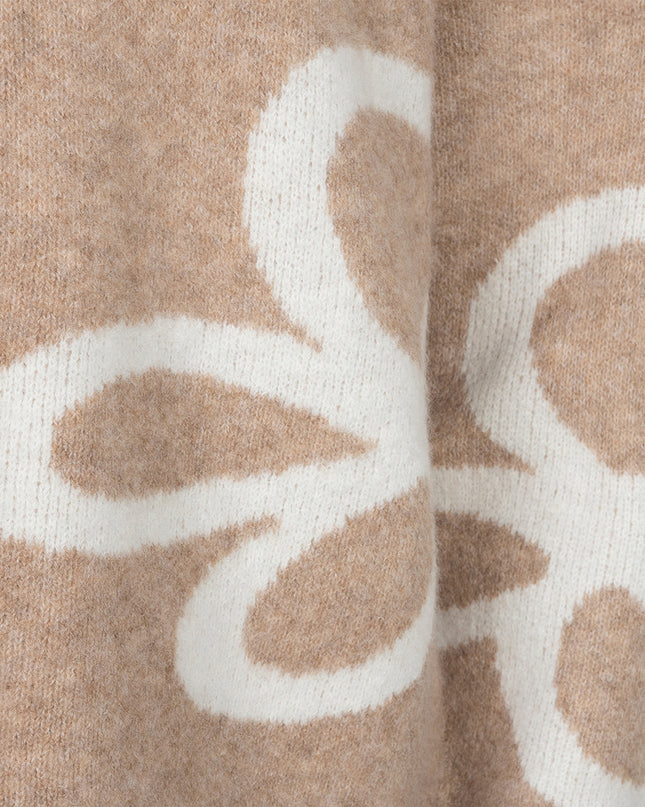 Intarsia Sweater - Sand Melange