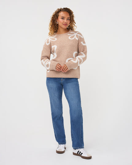 Intarsia Sweater - Sand Melange