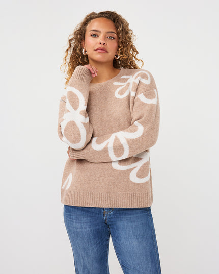 Intarsia Sweater - Sand Melange