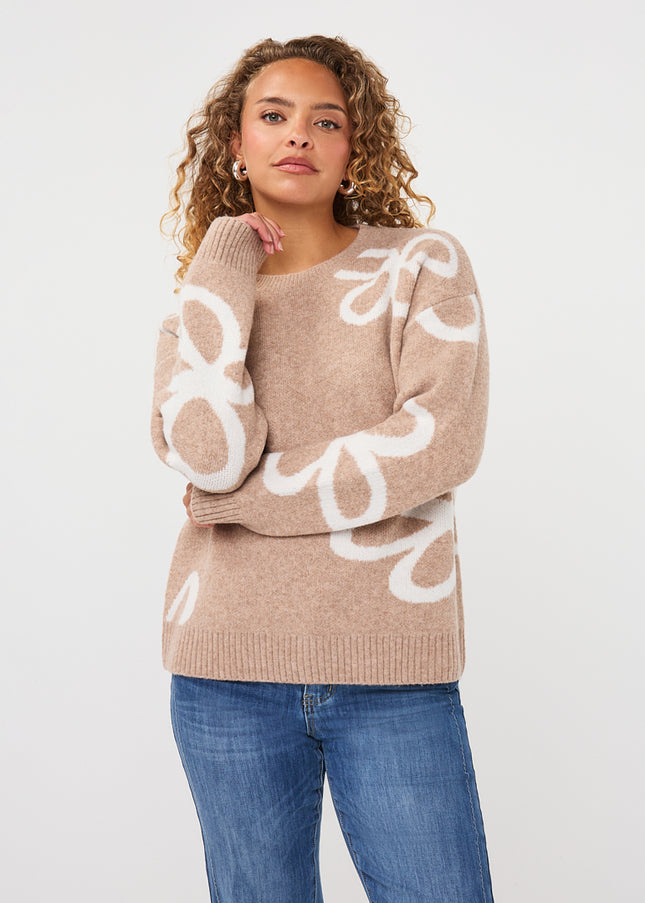 Intarsia Sweater - Sand Melange