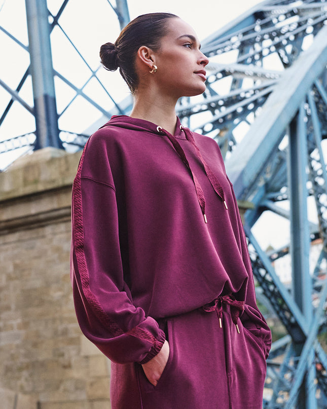 Luxe Modal Hooded Sweatshirt - Merlot