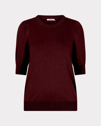 Short Sleeve Basic Knit - Merlot