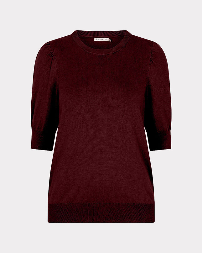 Short Sleeve Basic Knit - Merlot
