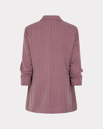 3/4 Sleeve Herringbone Blazer - Merlot