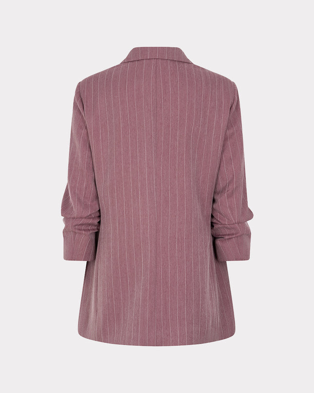 3/4 Sleeve Herringbone Blazer - Merlot