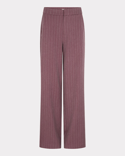 Wide Leg Herringbone Trouser - Merlot