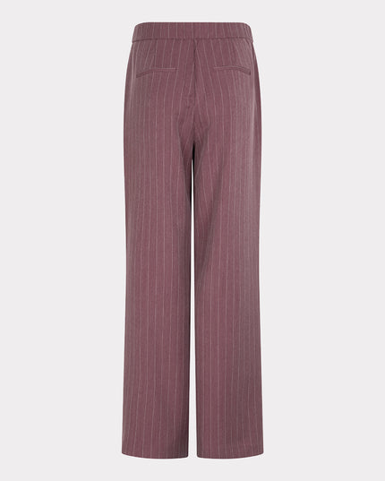 Wide Leg Herringbone Trouser - Merlot