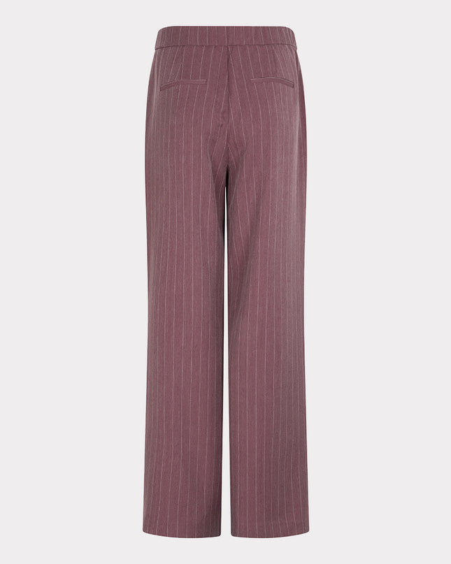 Wide Leg Herringbone Trouser - Merlot