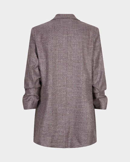 3/4 Sleeve Glitzy Gemstone Blazer - Merlot