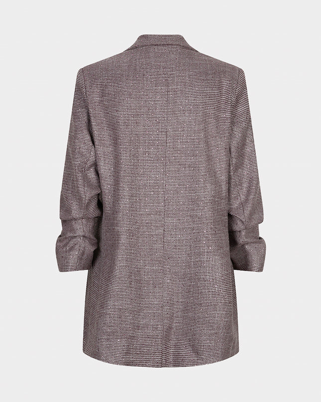 3/4 Sleeve Glitzy Gemstone Blazer - Merlot
