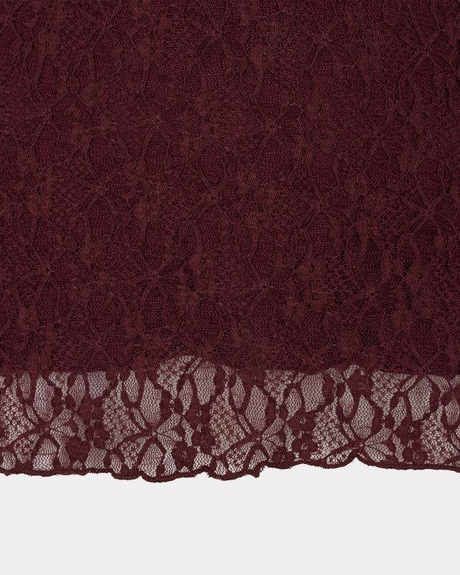 Laced Long Sleeve Top - Merlot
