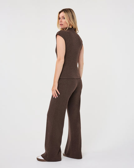 Straight Leg Knit Trouser - Cacao