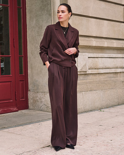 Wide Leg Trouser - Cacao