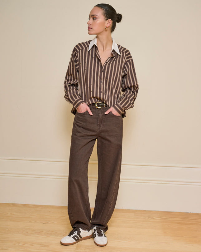 Barrel Leg Jean - Cacao