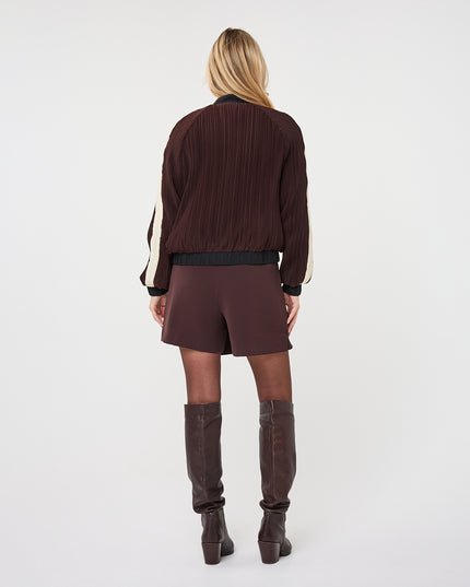 Plisse Bomber Jacket - Cacao