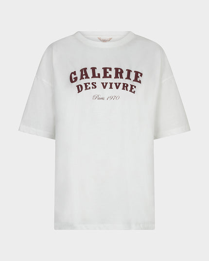 'Galerie' T-Shirt ' Off White/Merlot