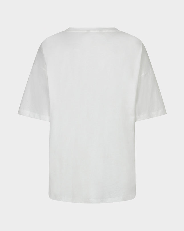 'Galerie' T-Shirt ' Off White/Merlot