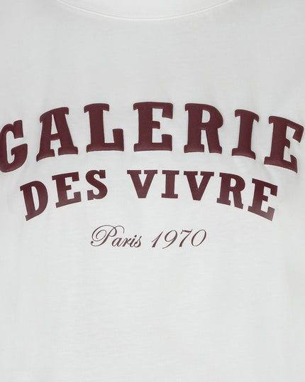 'Galerie' T-Shirt ' Off White/Merlot