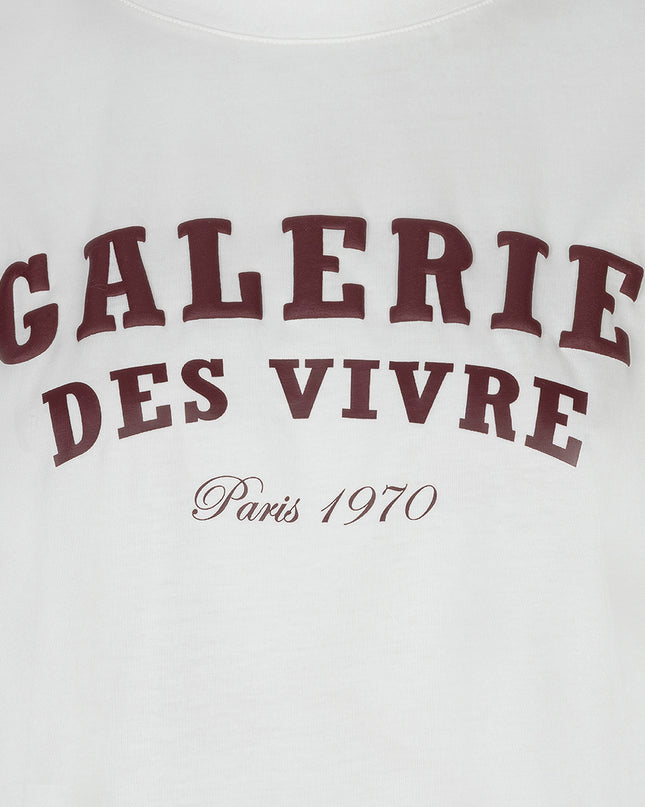 'Galerie' T-Shirt ' Off White/Merlot