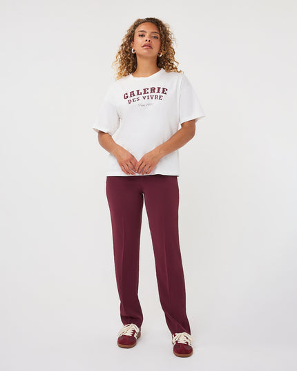 'Galerie' T-Shirt ' Off White/Merlot