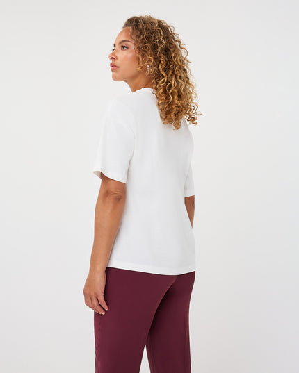 'Galerie' T-Shirt ' Off White/Merlot