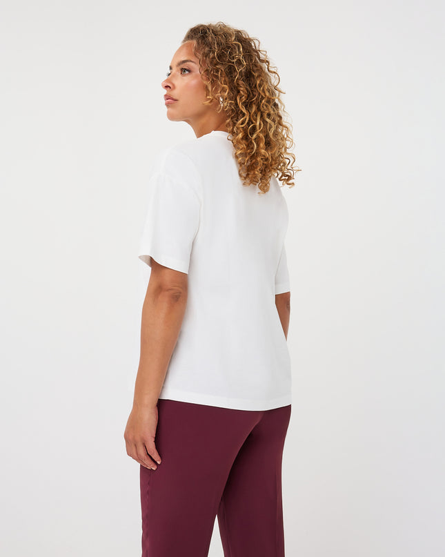 'Galerie' T-Shirt ' Off White/Merlot
