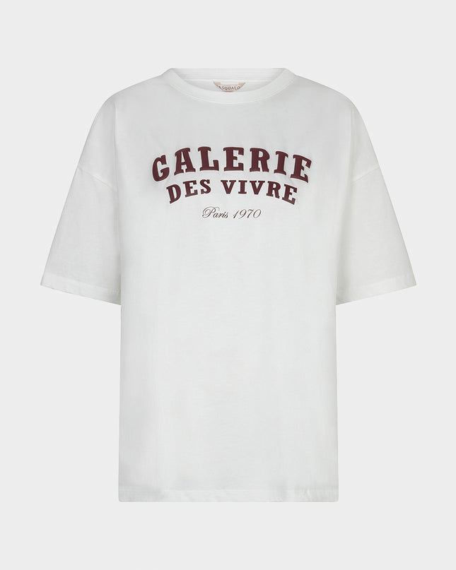 'Galerie' T-Shirt ' Off White/Merlot
