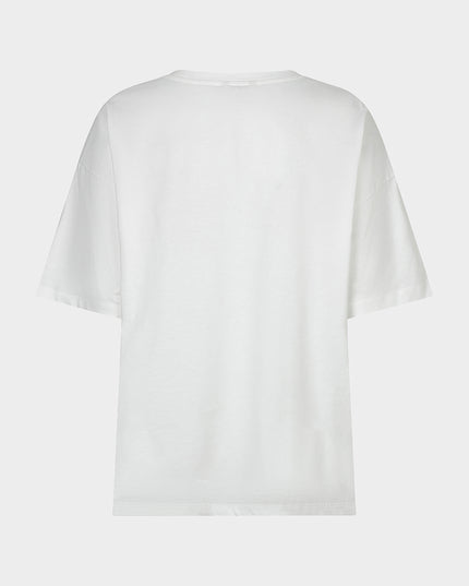 'Forms' Foiled T-Shirt - Merlot/White