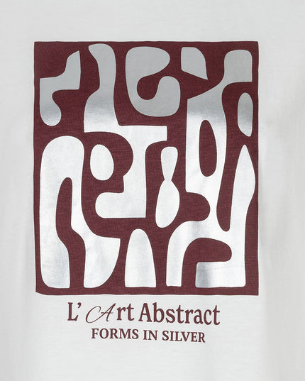 'Forms' Foiled T-Shirt - Merlot/White