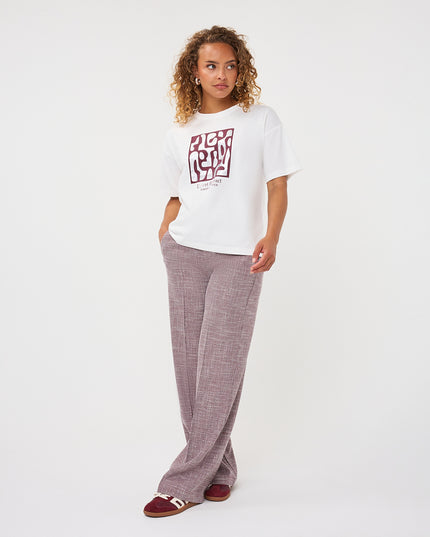 'Forms' Foiled T-Shirt - Merlot/White