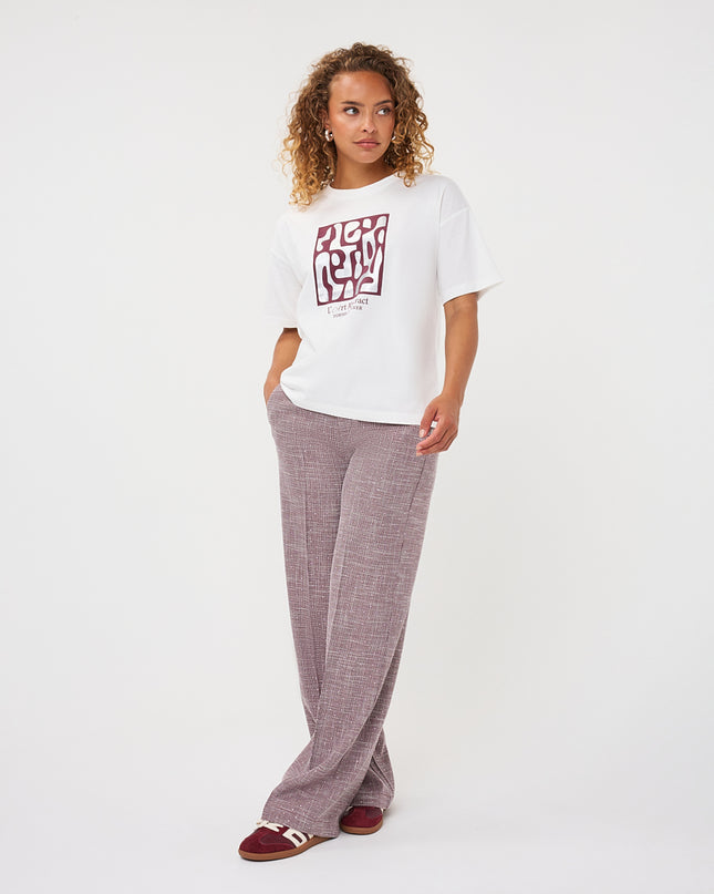 'Forms' Foiled T-Shirt - Merlot/White