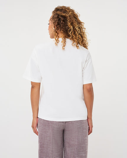 'Forms' Foiled T-Shirt - Merlot/White