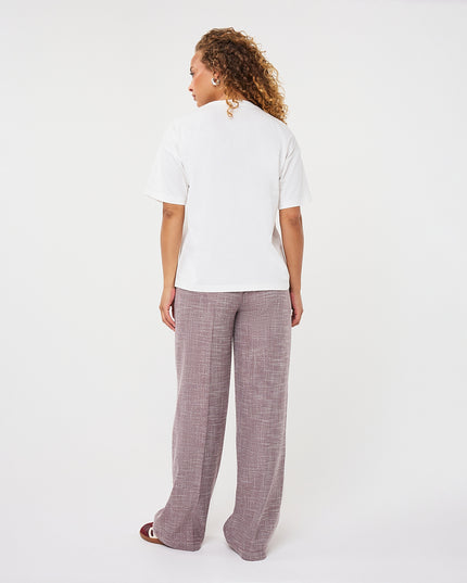 'Forms' Foiled T-Shirt - Merlot/White